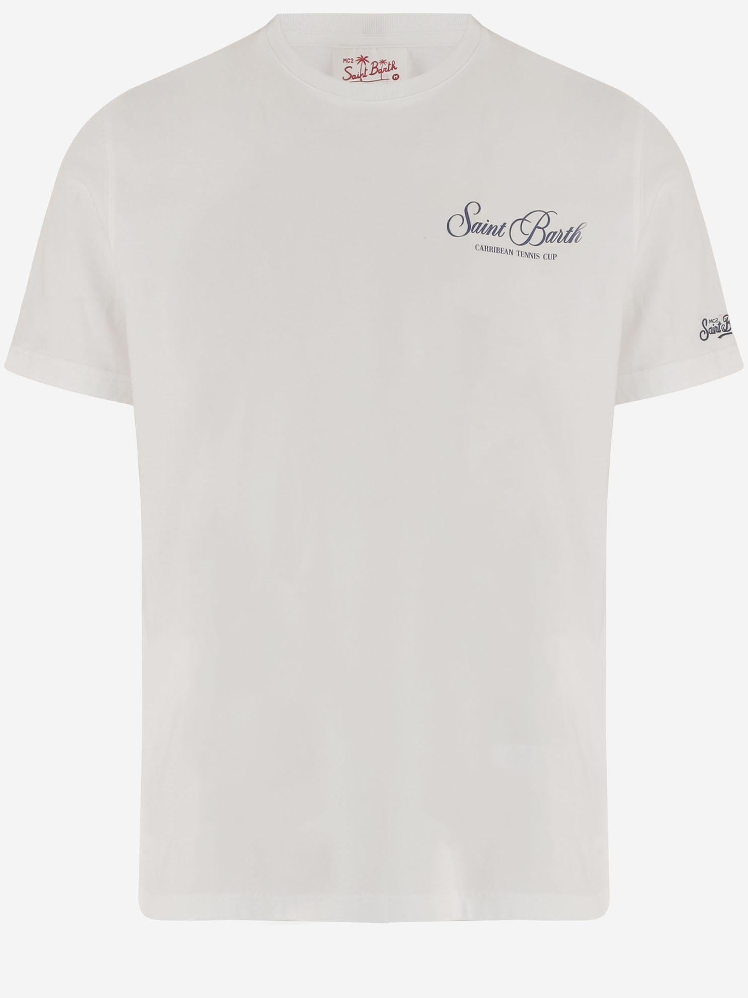 T-SHIRT IN COTONE CON STAMPA PRL0002 00931L MC2 SAINT BARTH 