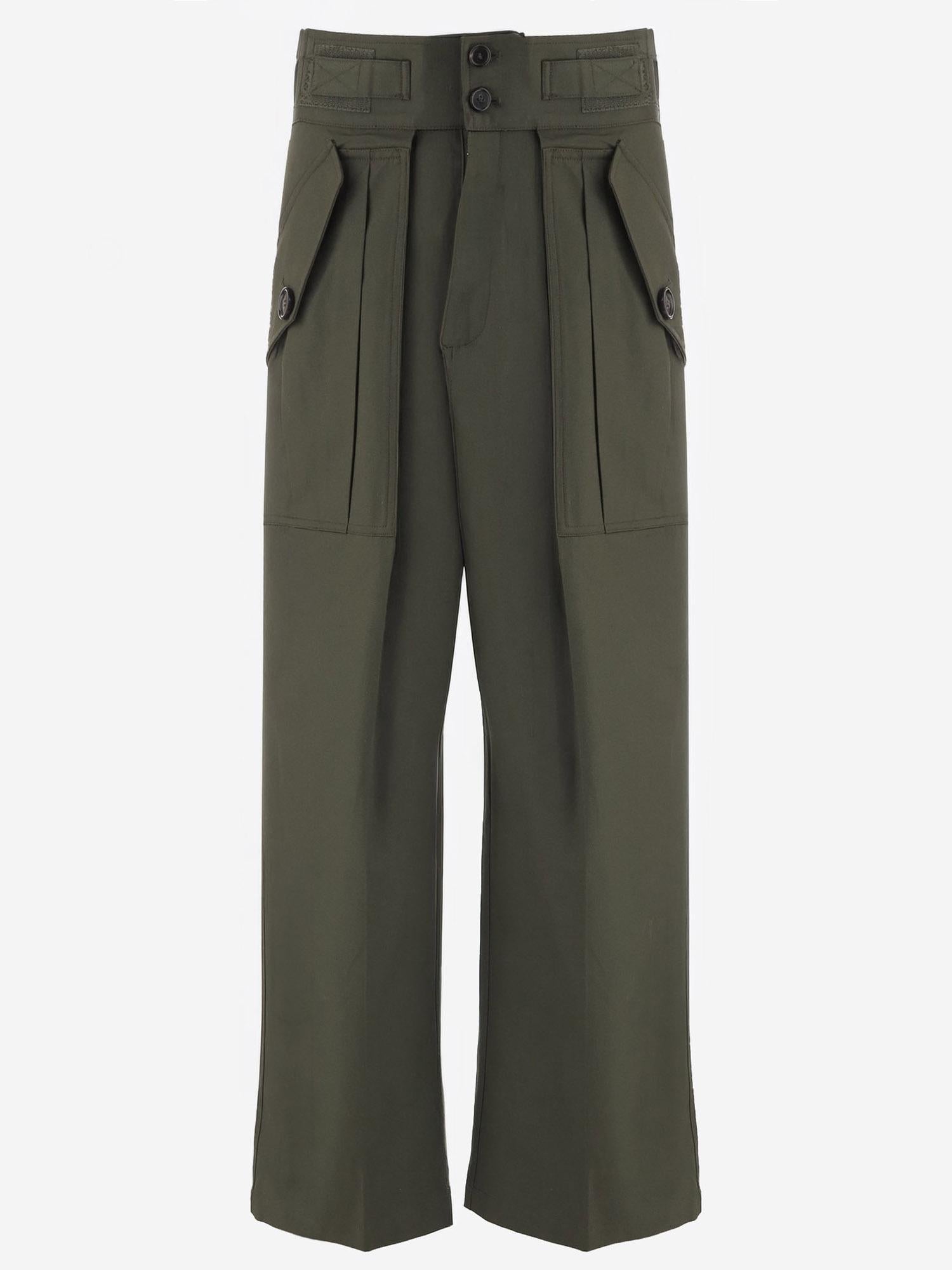 PANTALONI IN COTONE CON TASCHE A PATTA PAFS21864 420 THE FRANKIE SHOP 