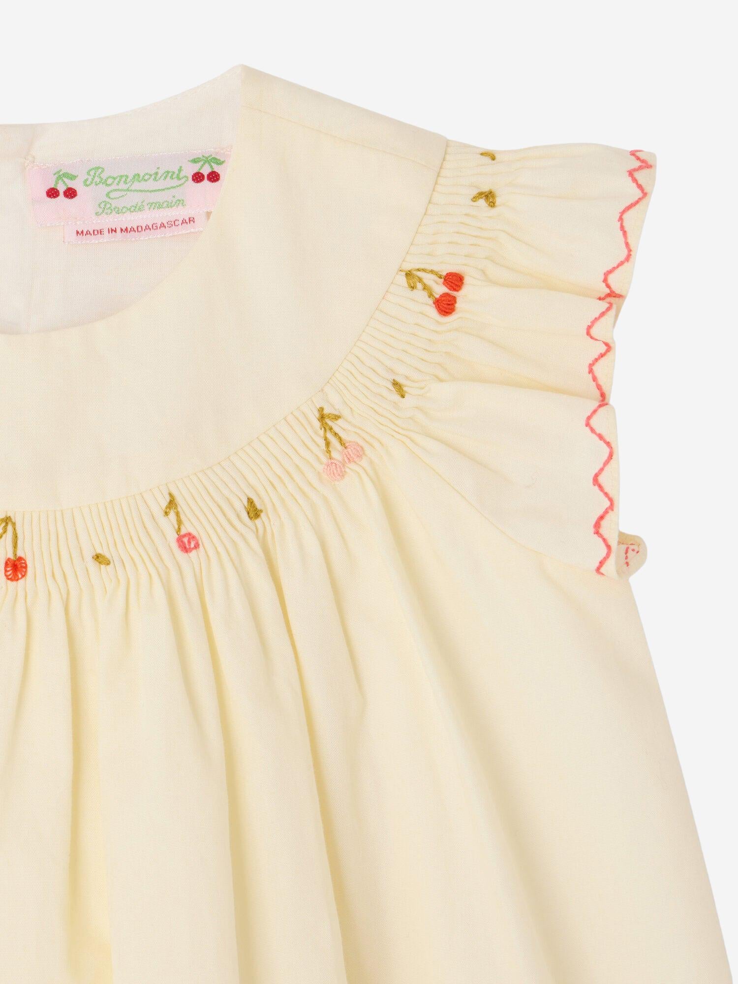 ABITO AMANTINE IN COTONE CON RICAMO LOGO S06XDRW00024 103 BONPOINT KIDS 