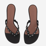 Sandali Janis in pelle JANISTHONG 45BLACKWHITE AMINA MUADDI 