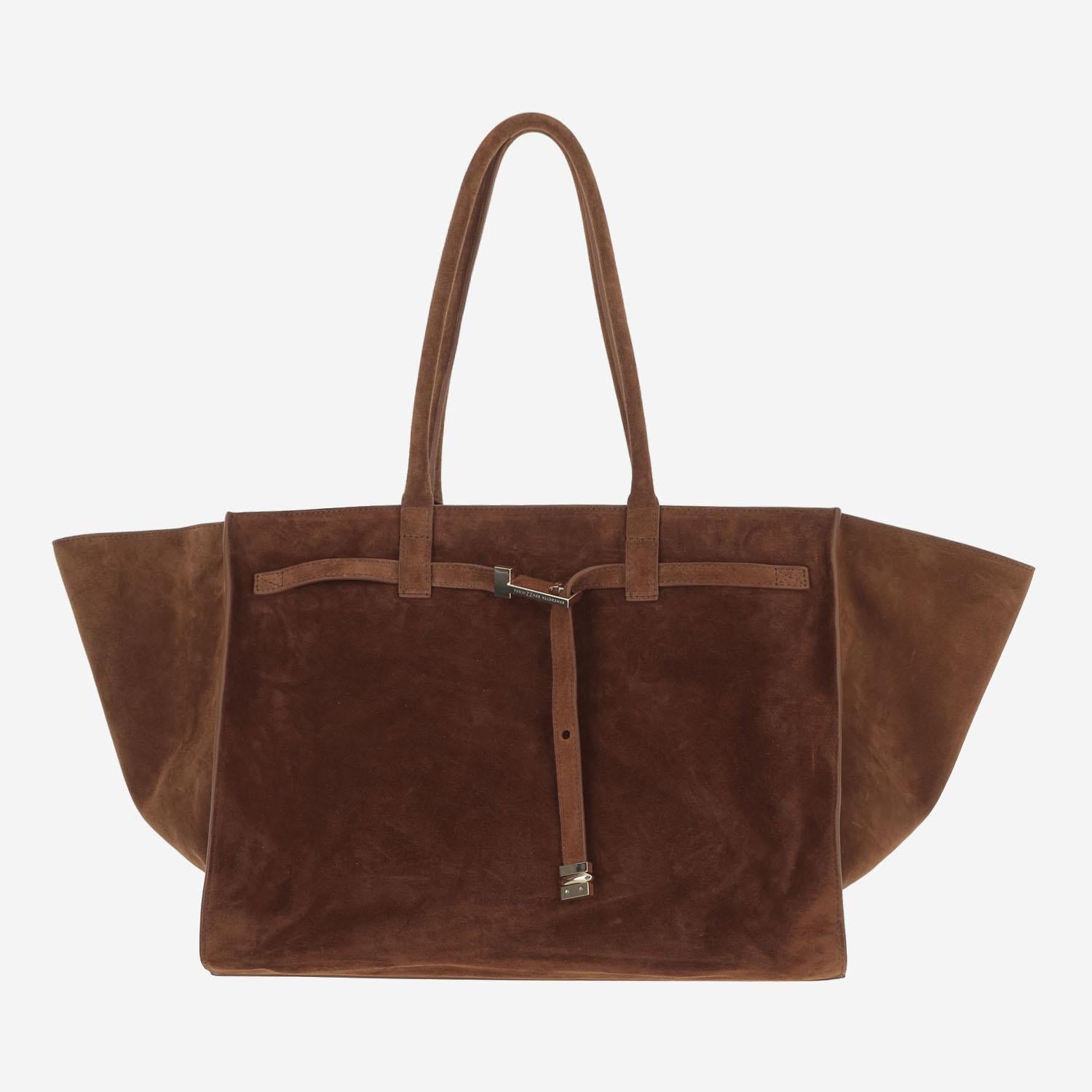 Borsa MAME in pelle scamosciata MAMELAPETITE ARGENTO BENEDETTA BRUZZICHES 