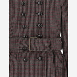 Cappotto doppiopetto in lana pied de poule CH25WMA61169 990 CHLOE 