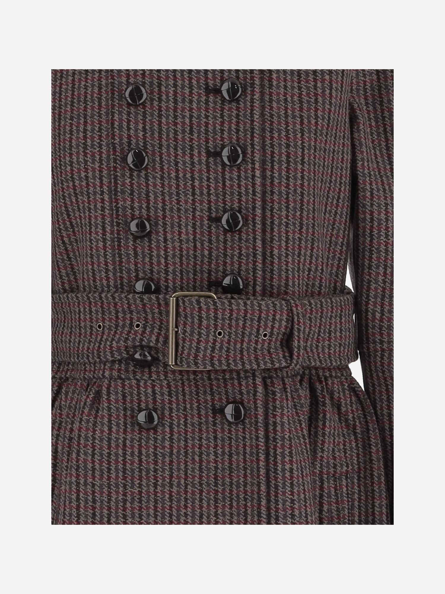 Cappotto doppiopetto in lana pied de poule CH25WMA61169 990 CHLOE 