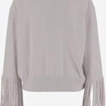 MAGLIONE IN CASHMERE CON FRANGE 25320002 80 ALLUDE 