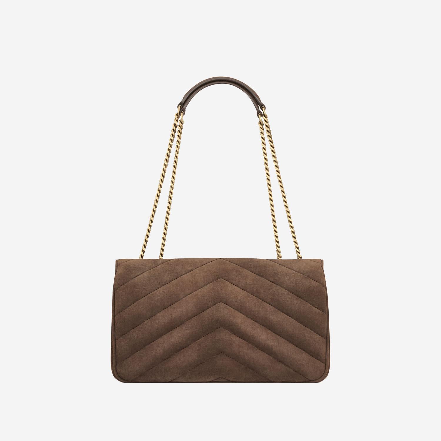 BORSA LOULOU MEDIA IN MATELASSÉ SUEDE 801439 AAEY62358 SAINT LAURENT 
