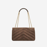 BORSA LOULOU MEDIA IN MATELASSÉ SUEDE 801439 AAEY62358 SAINT LAURENT 