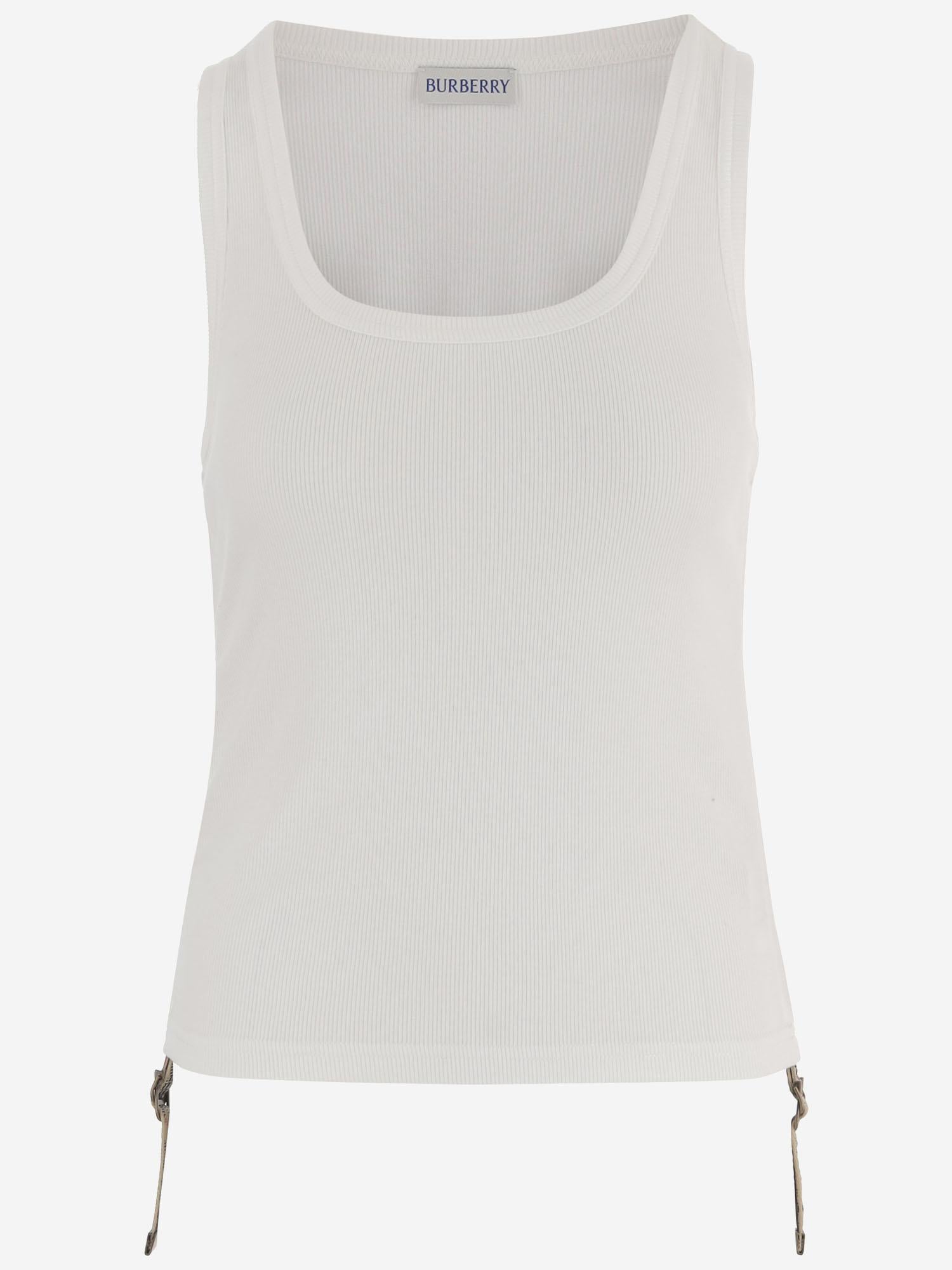 CANOTTA IN COTONE STRETCH 8123631 CHALK BURBERRY 