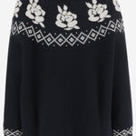 MAGLIONE IN LANA CON MOTIVO GEOMETRICO 294925 NAVY MAGDA BUTRYM 