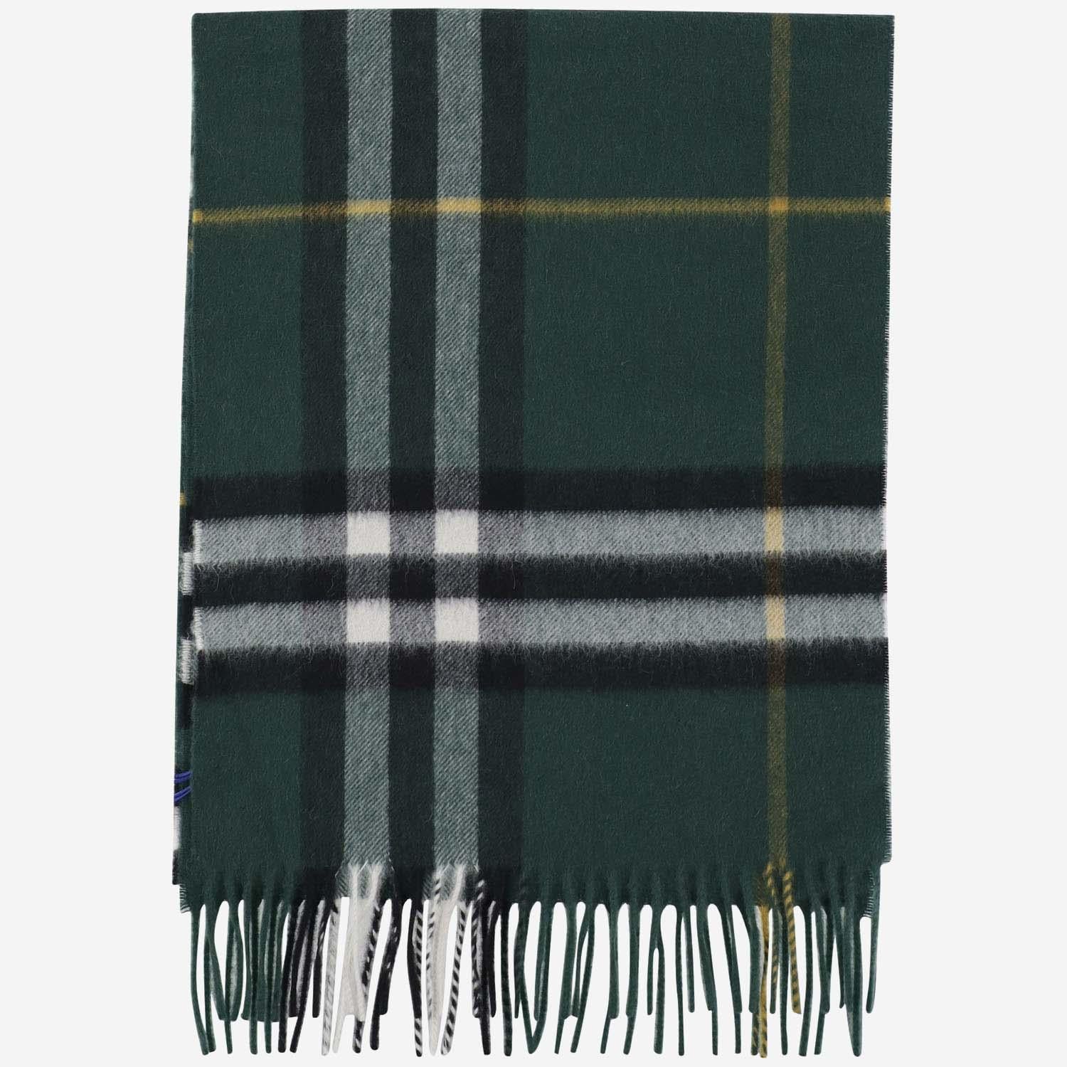 SCIARPA IN CASHMERE CON MOTIVO CHECK 8094653 DARK FERN GREEN BURBERRY 