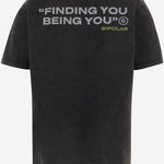 T-SHIRT IN COTONE CON STAMPA LOGO BIPOLARTEE BLACK 11:11 L.U.C.K. 