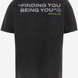T-SHIRT IN COTONE CON STAMPA LOGO BIPOLARTEE BLACK 11:11 L.U.C.K. 