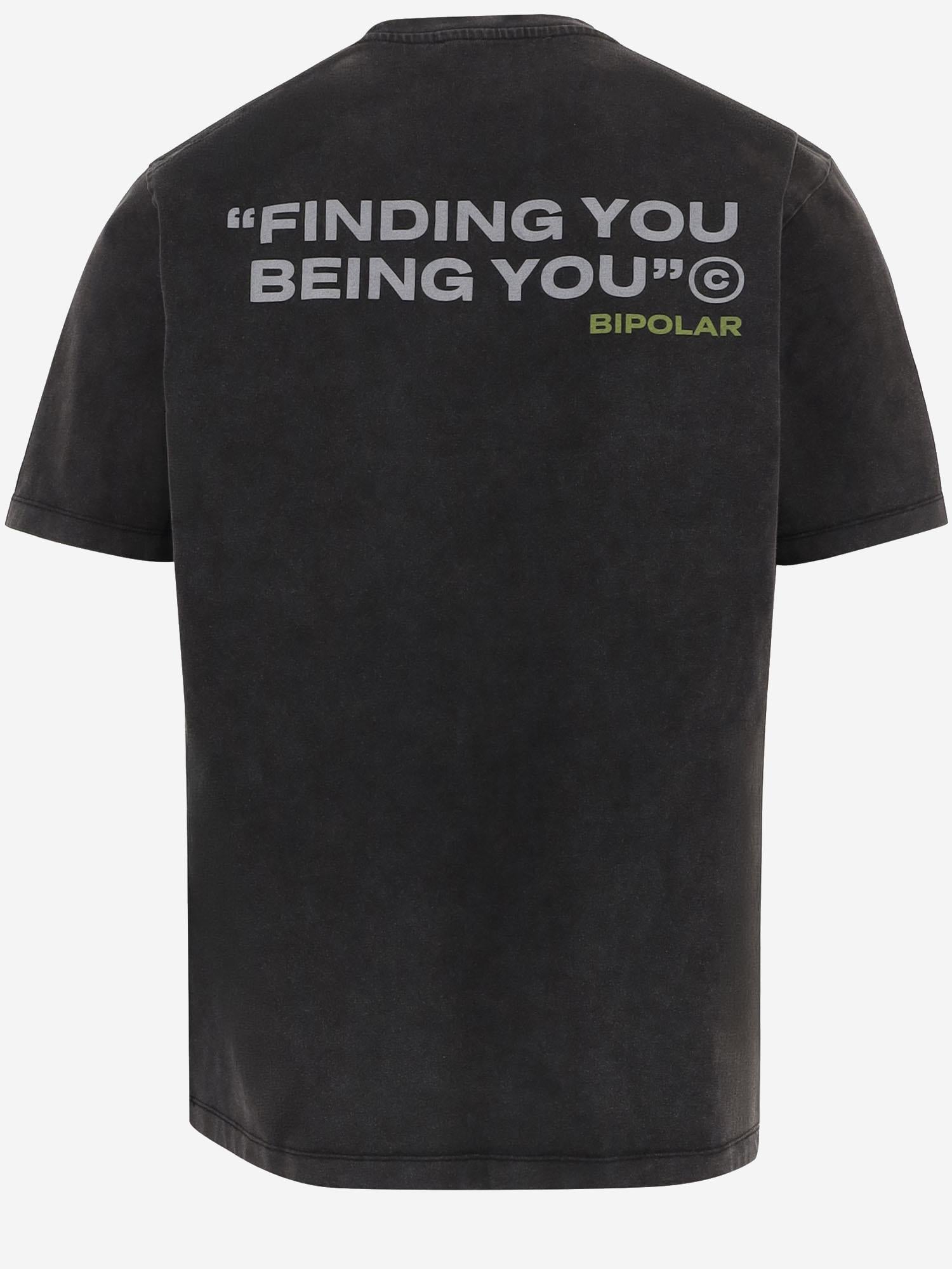 T-SHIRT IN COTONE CON STAMPA LOGO BIPOLARTEE BLACK 11:11 L.U.C.K. 