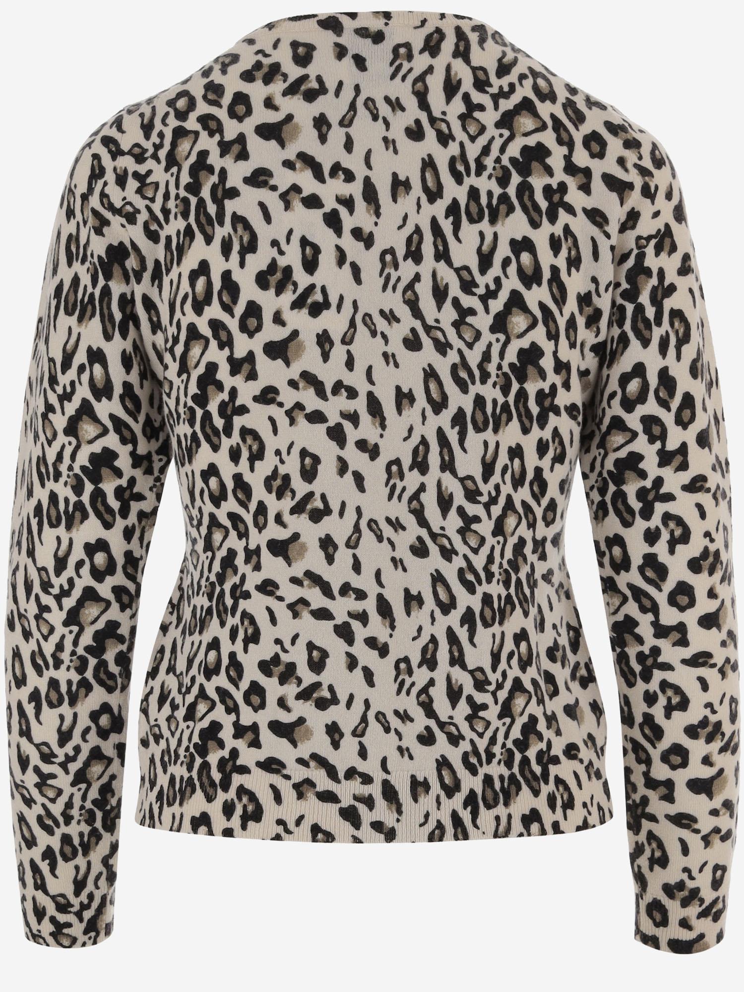 CARDIGAN IN LANA E CASHMERE STAMPA LEOPARDATA 25517640 909 ALLUDE 