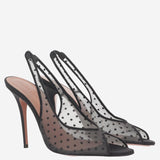 KRISTINA SLINGBACK IN TESSUTO KRISTINALACESLING BLACK AMINA MUADDI 