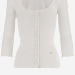 Cardigan con scollo profondo in cotone CH25WJC01185 101 CHLOE 