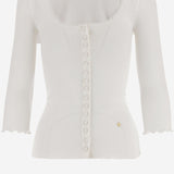 Cardigan con scollo profondo in cotone CH25WJC01185 101 CHLOE 