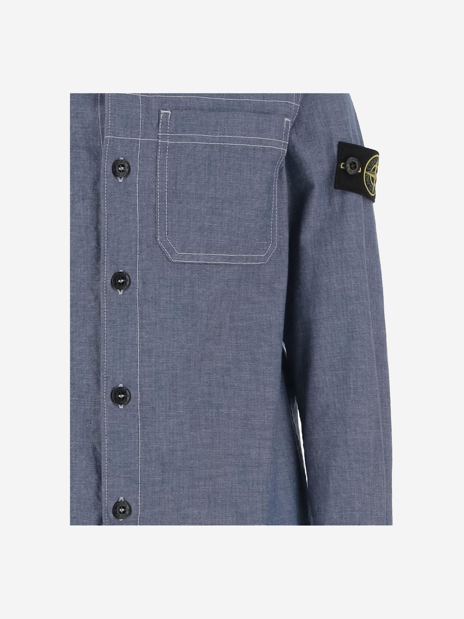 CAMICIA IN DENIM DI COTONE 1100002 S0310V0040 STONE ISLAND KIDS 
