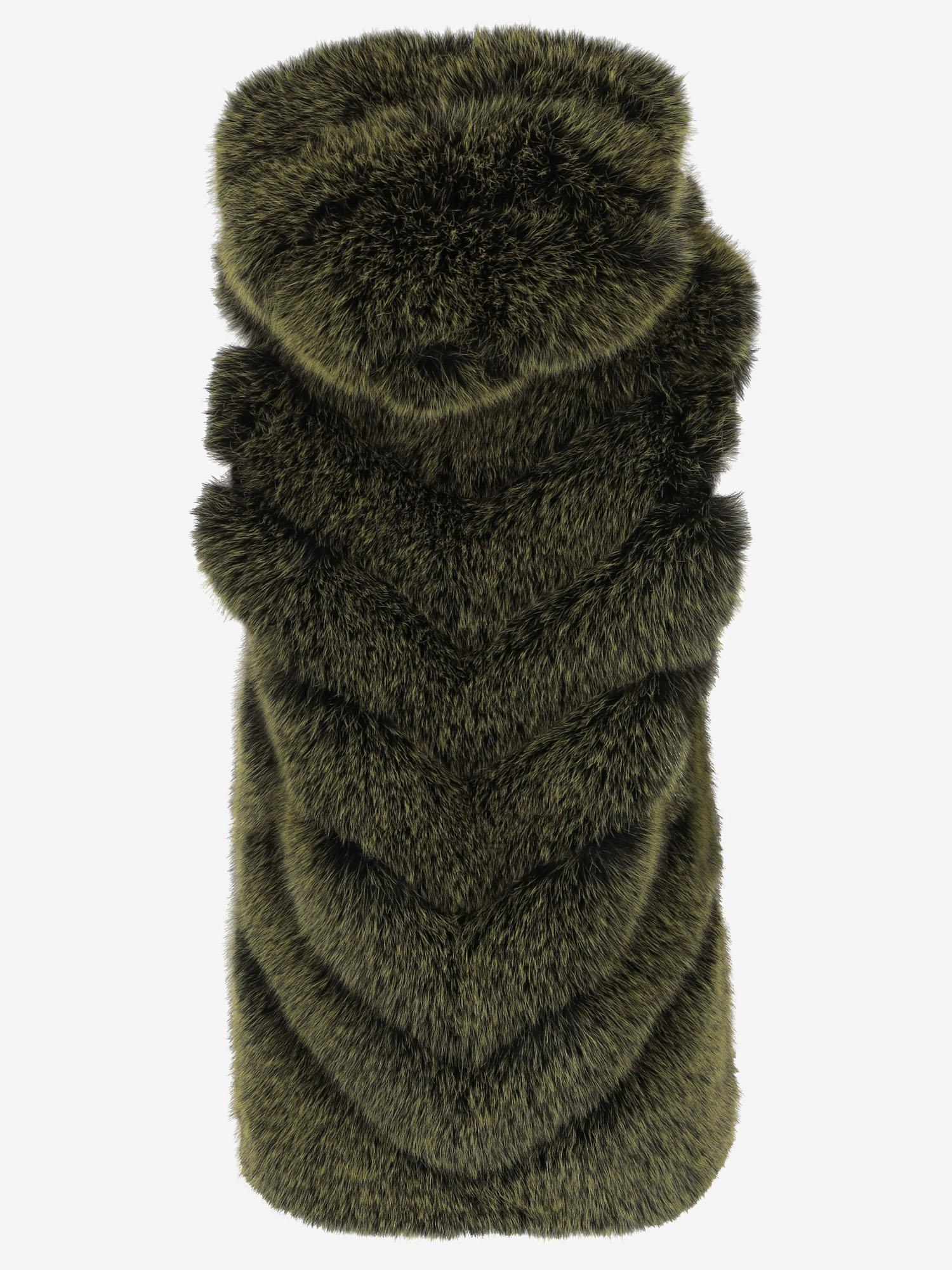 GILET CON CAPPUCCIO IN PELLICCIA SINTETICA TH06 FFX013 UNCOMMON 