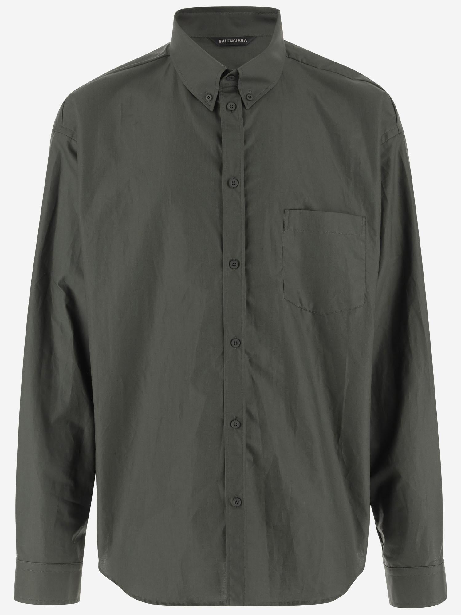 CAMICIA IN COTONE CON LOGO 738760 TNM602762 BALENCIAGA 