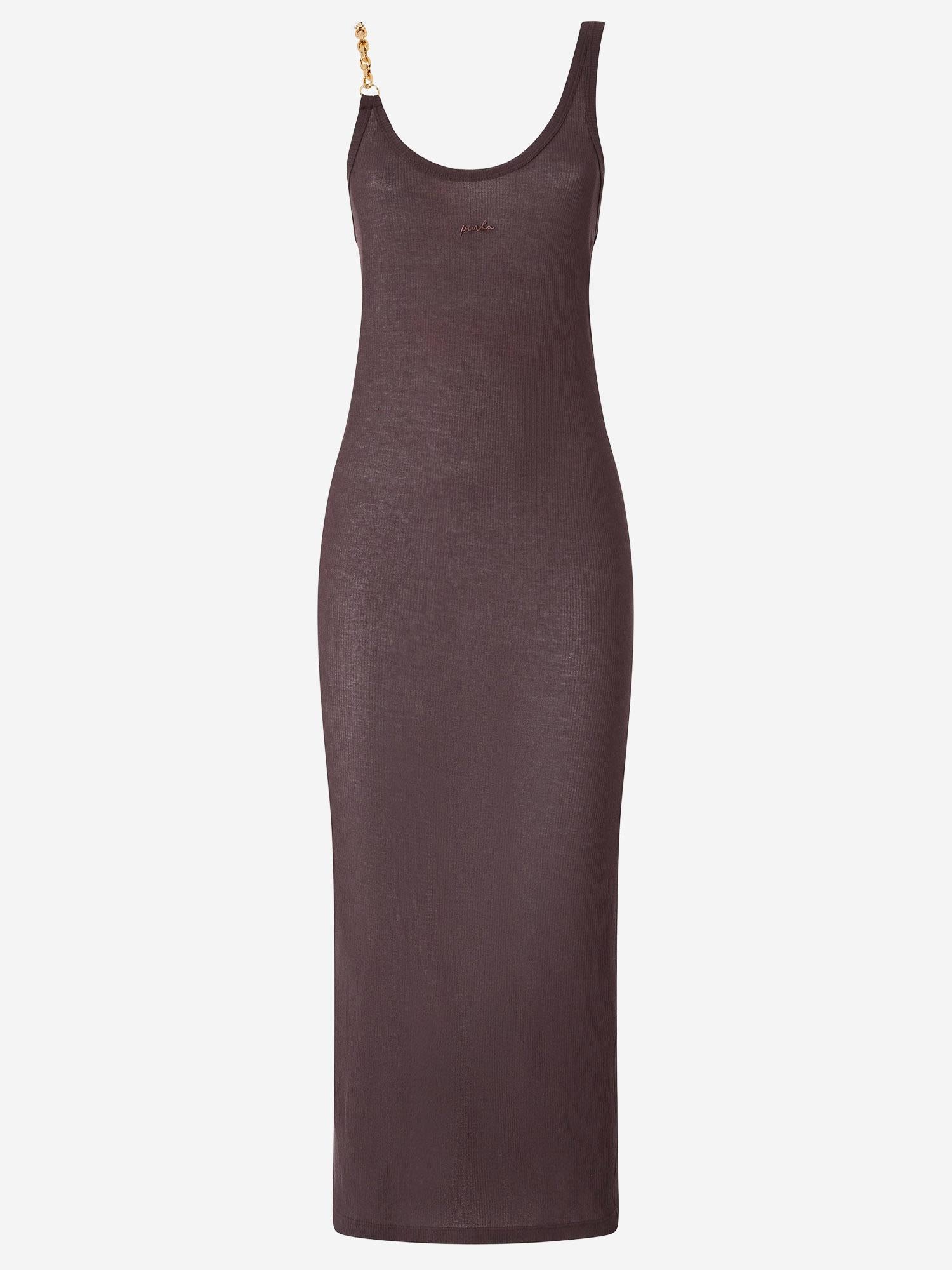 Abito in cotone stretch con spallina gioiello 106629 A32CM28 PINKO 