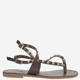 SANDALO NAXOS DI PELLE CON APPLICAZIONI NAXOS MORO KIMA 