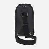Borsa a tracolla sartoriale in pelle texturizzata 199368 BLACK MONTBLANC 