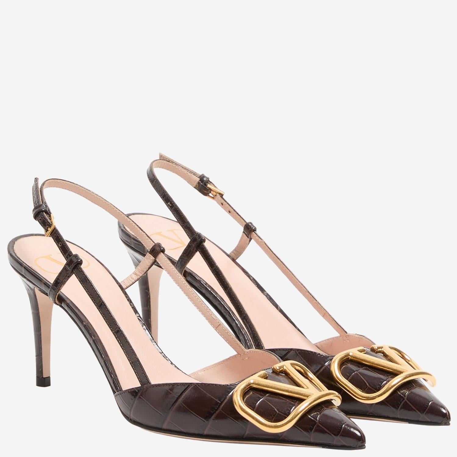 DÉCOLLETÉ SLINGBACK VLOGO SIGNATURE IN VITELLO STAMPATO 8W2S0R01 LURREL VALENTINO GARAVANI 