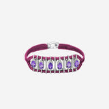 BRACCIALE ARGENTO CON DETTAGLIO GEOMETRICO VIOLA TERESINA FUCSIA SILVIA BINI GIOIELLI 