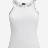 Top a costine con ricami gioiello 104109 A35YZ04 PINKO 