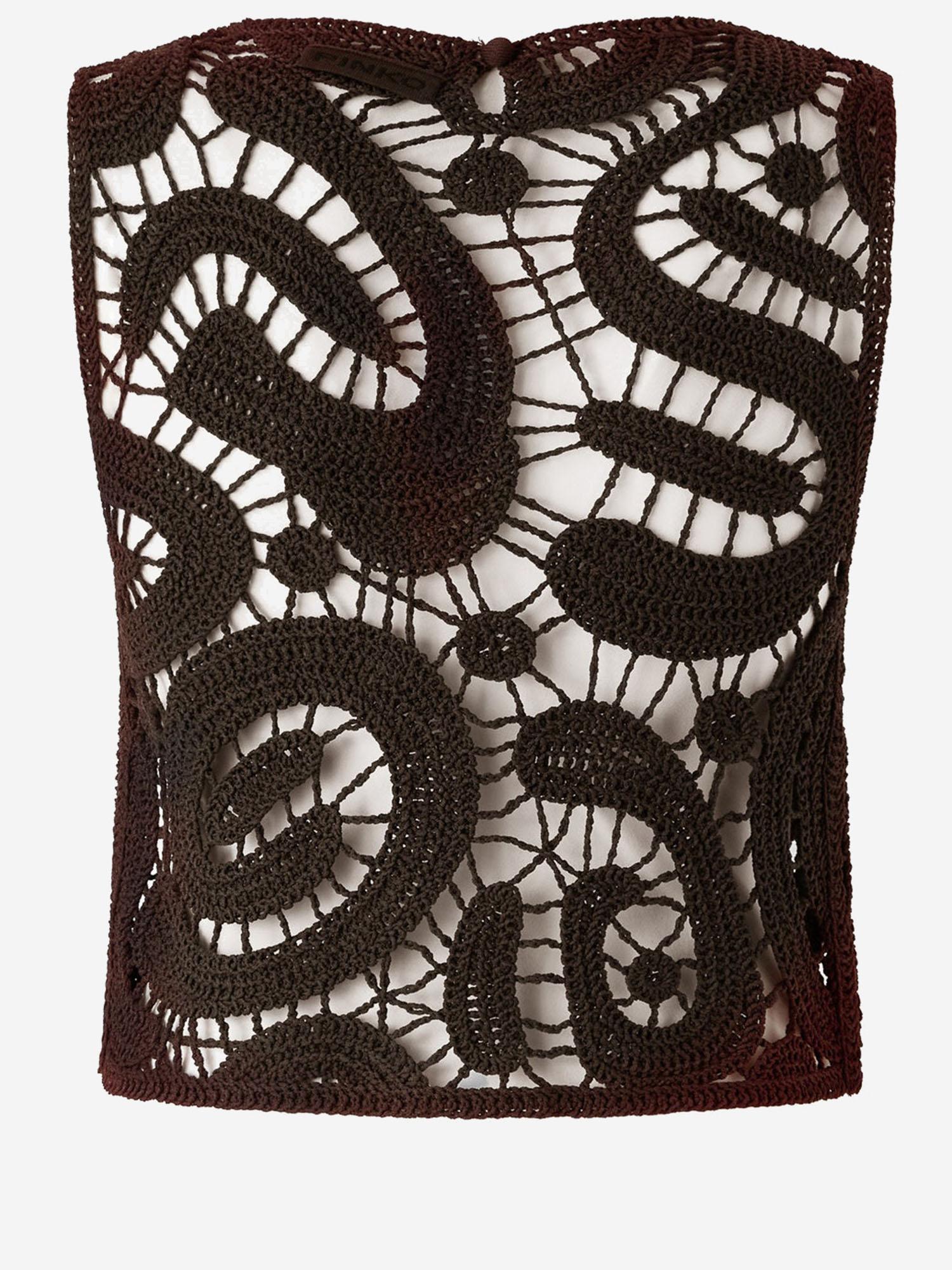 Top in crochet geometrico 106438 A354M05 PINKO 