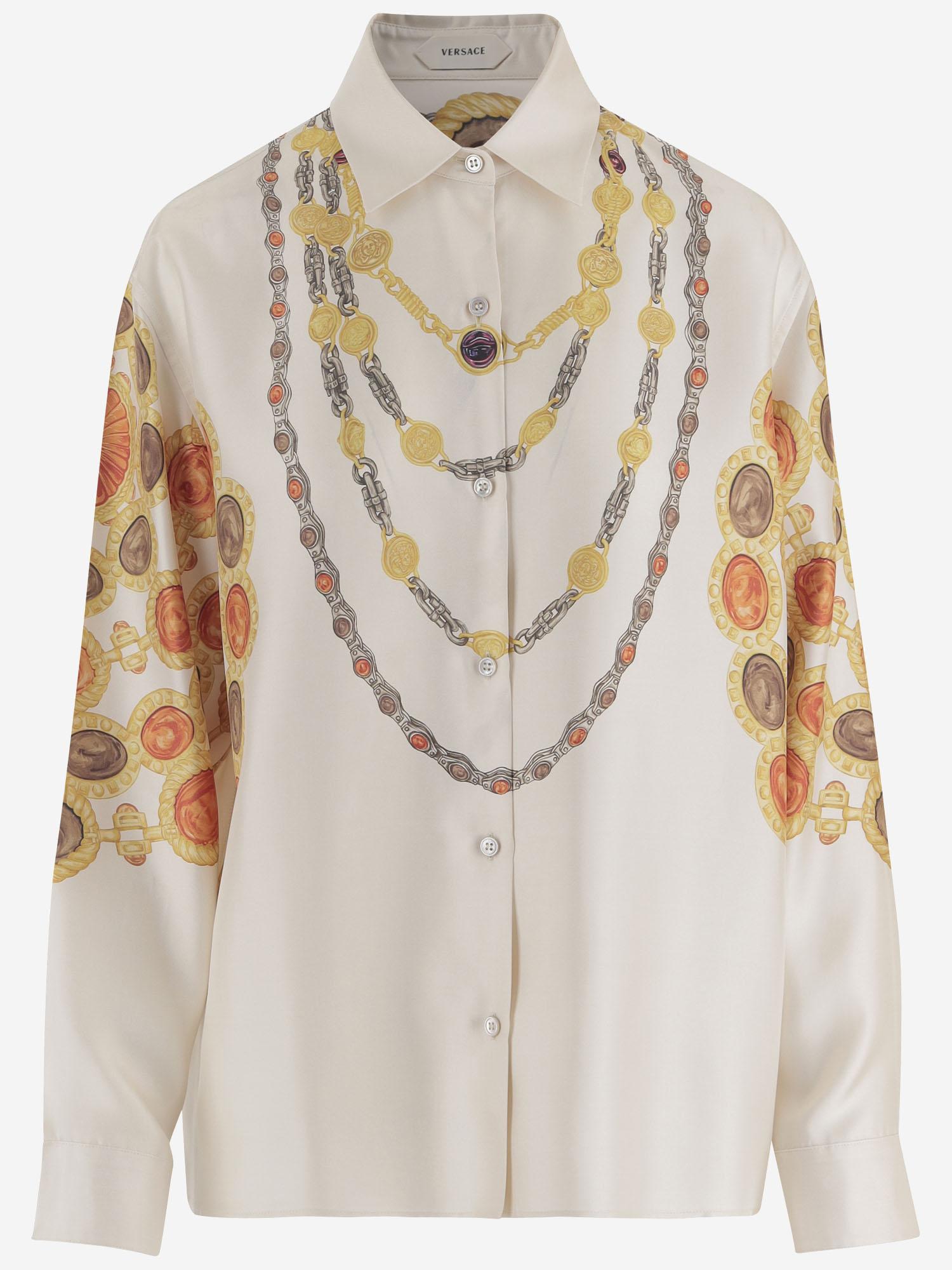 CAMICIA IN TWILL DI SETA CON STAMPA 1024221 1A180075K920 VERSACE 