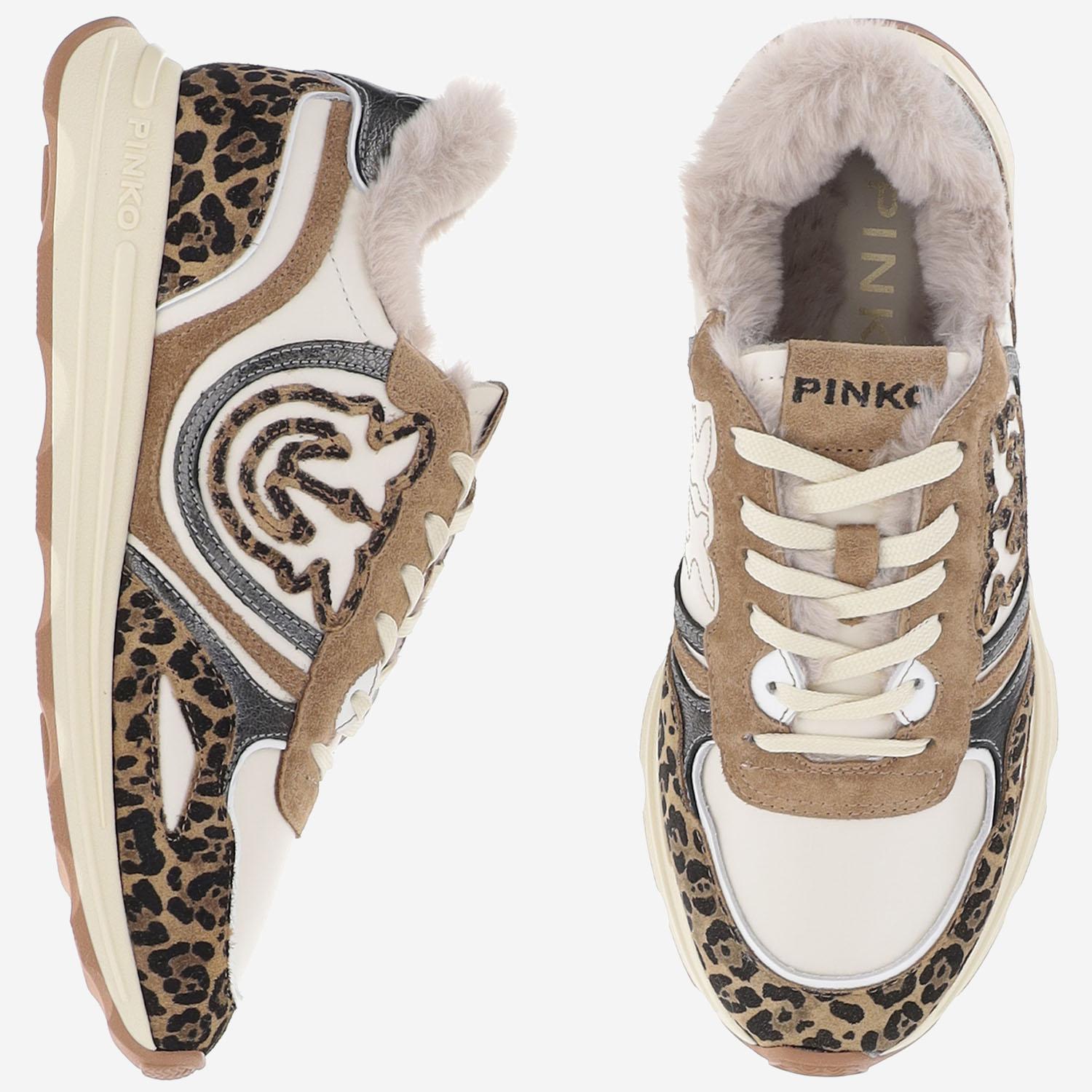 SNEAKERS ZOE 01 IN PELLE CON MOTIVO ANIMALIER SS0087 P121M36 PINKO 