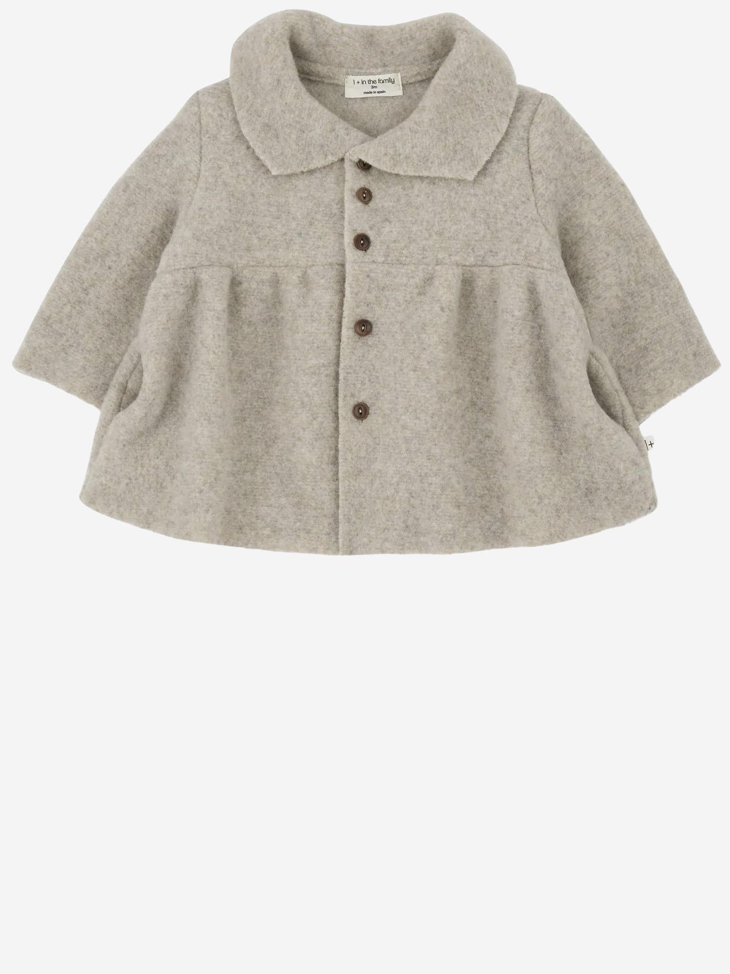 CAPPOTTO IN MISTO LANA 25W220 TORTORA 1+ IN THE FAMILY KIDS 
