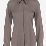 CAMICIA IN SETA STRETCH 4494 2094TAUPEAC F.IT 