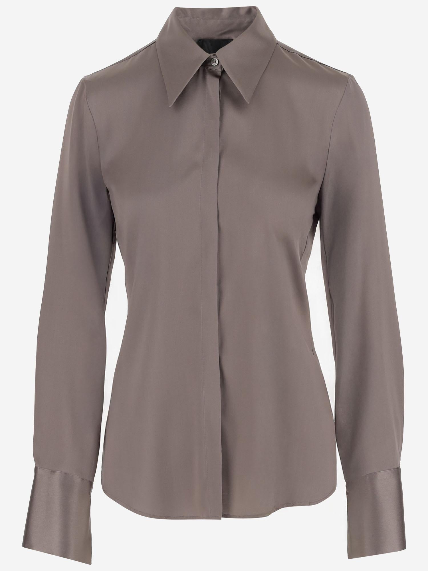 CAMICIA IN SETA STRETCH 4494 2094TAUPEAC F.IT 