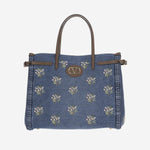BORSA SHOPPHIG ANTIBES IN DENIM CON RICAMI 8W0B0R19 AXEAXM VALENTINO GARAVANI 