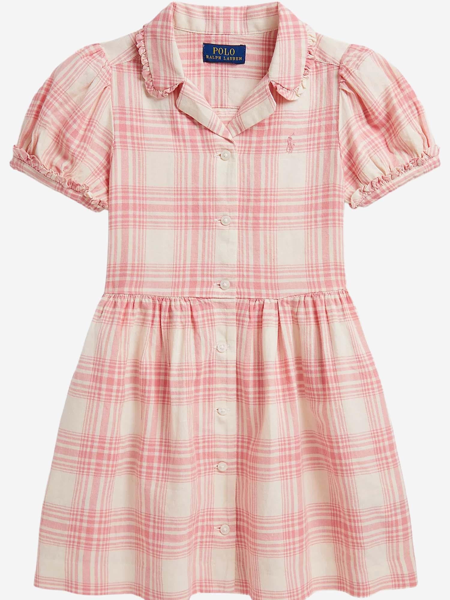 Abito in cotone e lino 312A11968 001 POLO RALPH LAUREN KIDS 