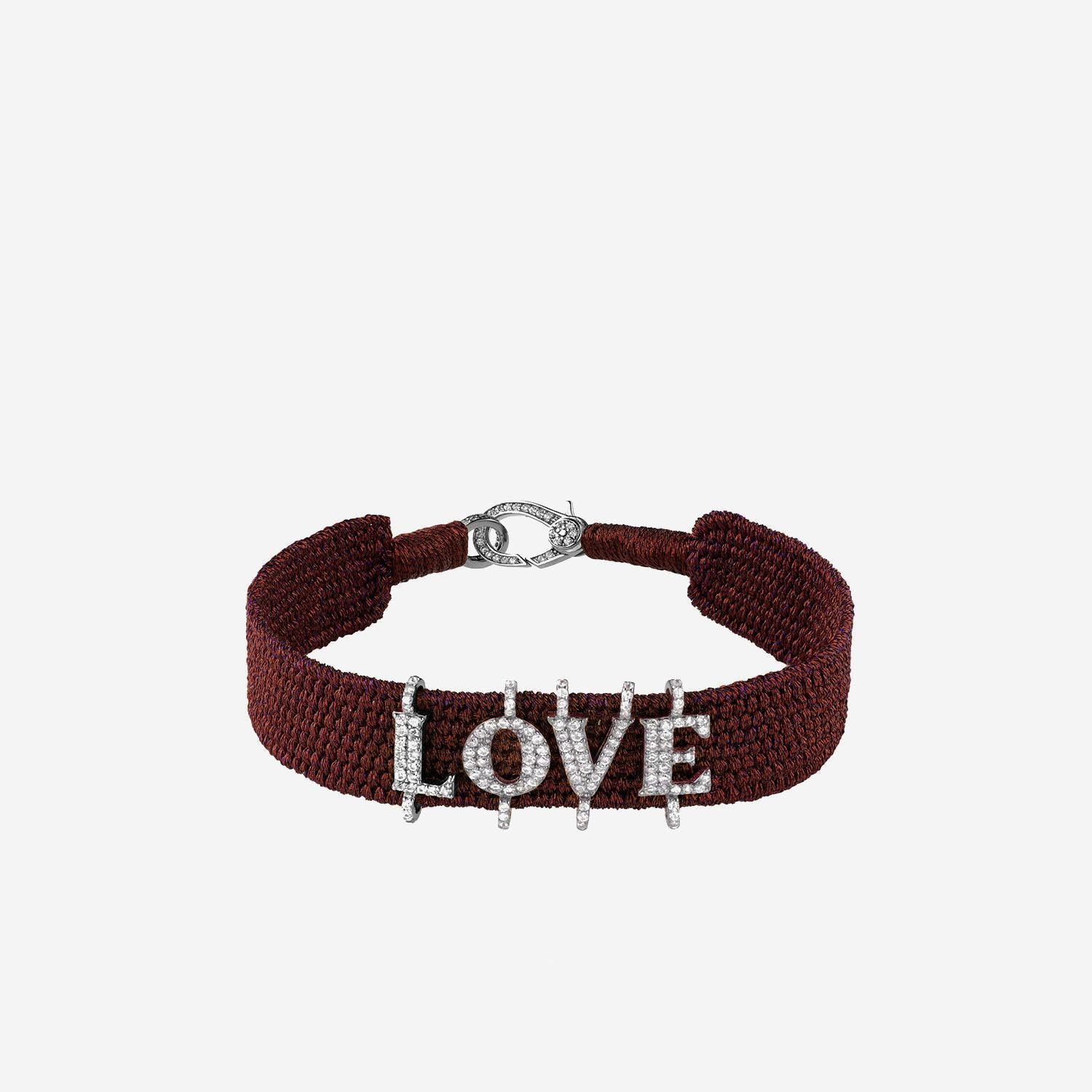 BRACCIALE ALPHA LOVE CON DIAMANTI ALPHA LOVE CHOCO SILVIA BINI GIOIELLI 