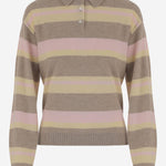 POLO IN CASHMERE A RIGHE W30310JM TAUPCO GUEST IN RESIDENCE 