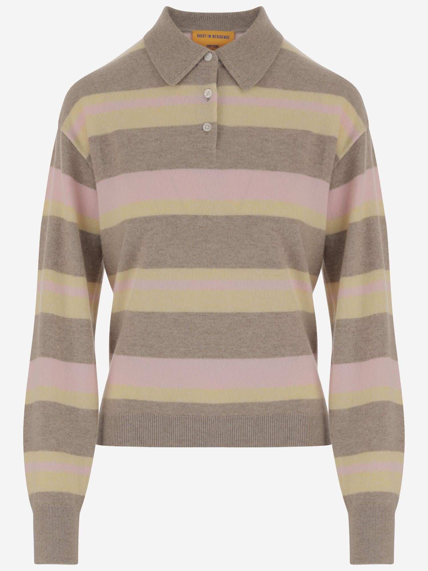 POLO IN CASHMERE A RIGHE W30310JM TAUPCO GUEST IN RESIDENCE 
