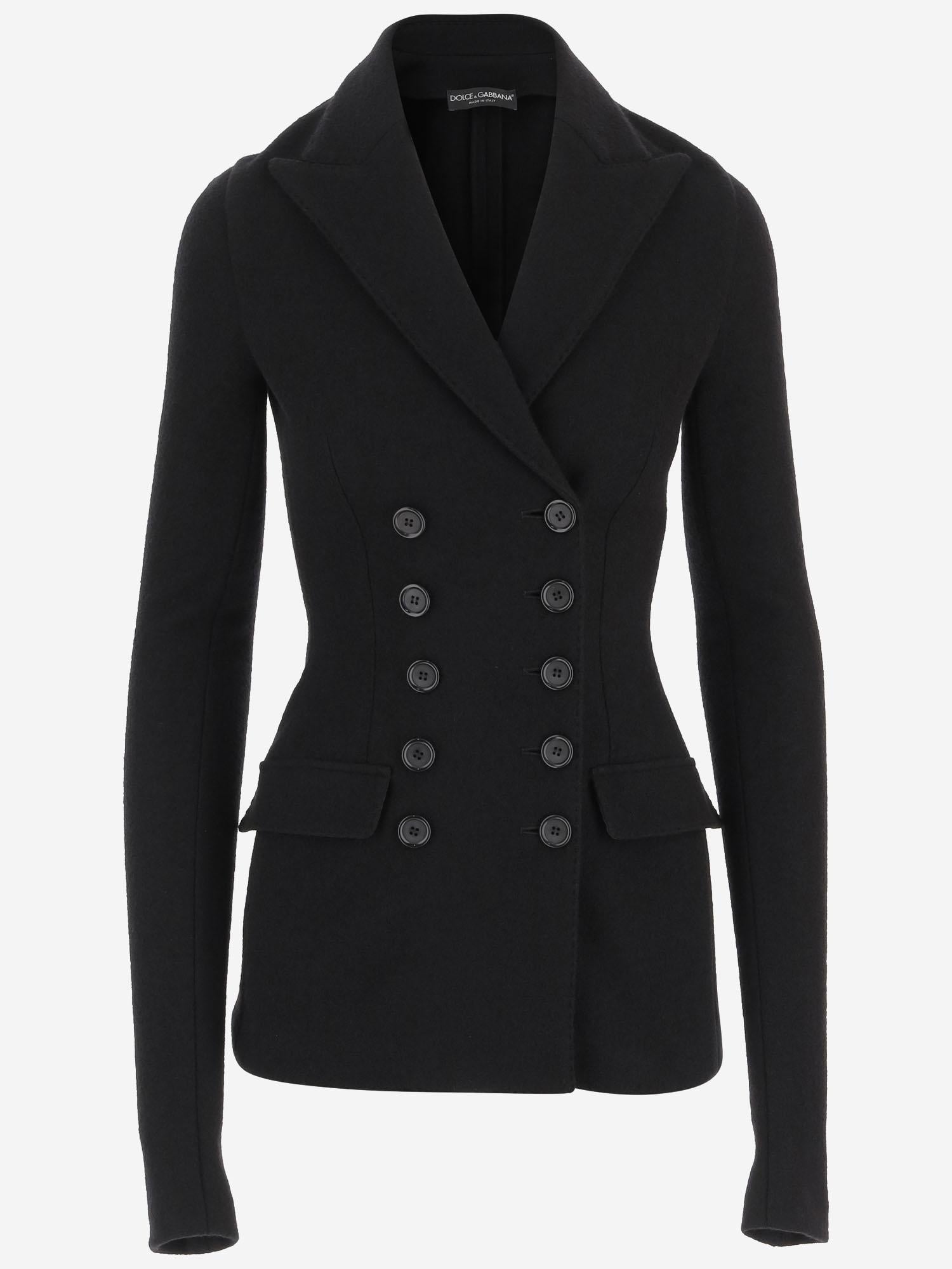 GIACCA DOPPIOPETTO IN PANNO LANA F27HDT HU2BBN0000 DOLCE & GABBANA 