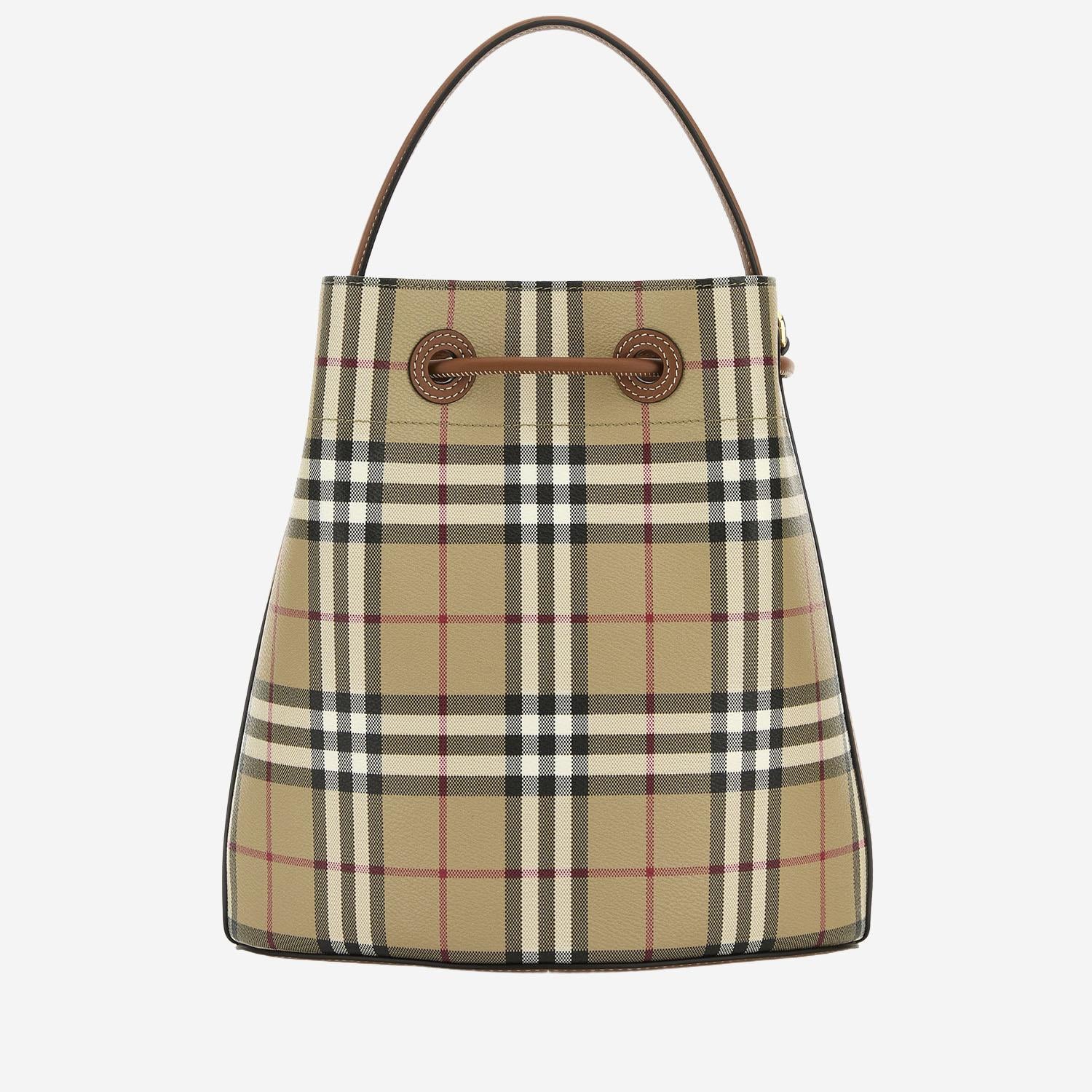 BORSA BUCKET TB CON MOTIVO CHECK 8109795 VNTGCHKBRIARBROWN BURBERRY 
