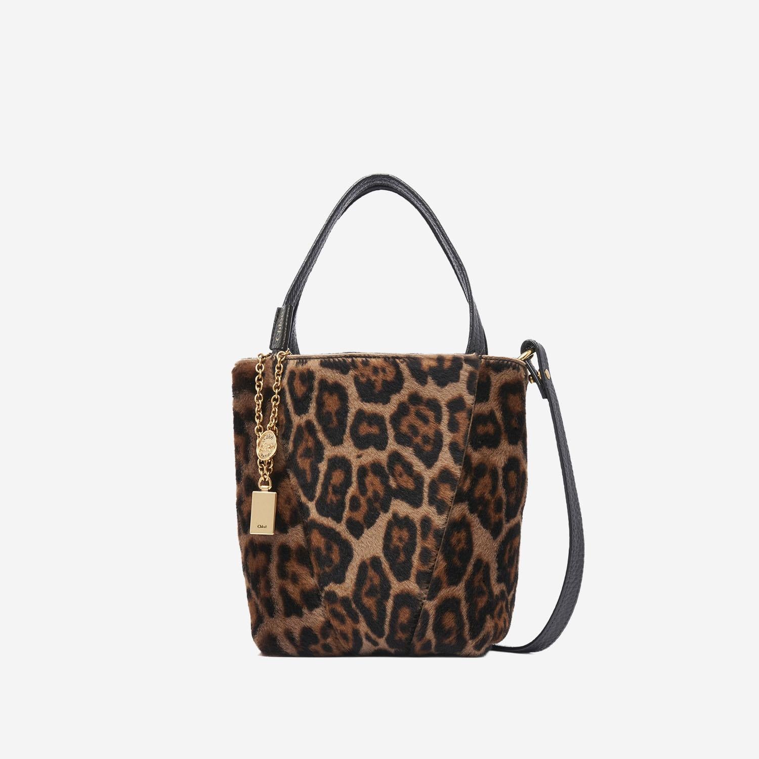 BORSA TOTE PICCOLA IN SHERALING CON MOTIVO ANIMALIER CH25WS812Q20 220 CHLOE 