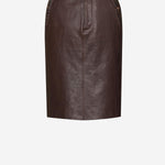 GONNA A MATITA CON CINTURA IN PELLE STROPICCIATA 865021 YCVD22820 SAINT LAURENT 