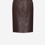 GONNA A MATITA CON CINTURA IN PELLE STROPICCIATA 865021 YCVD22820 SAINT LAURENT 