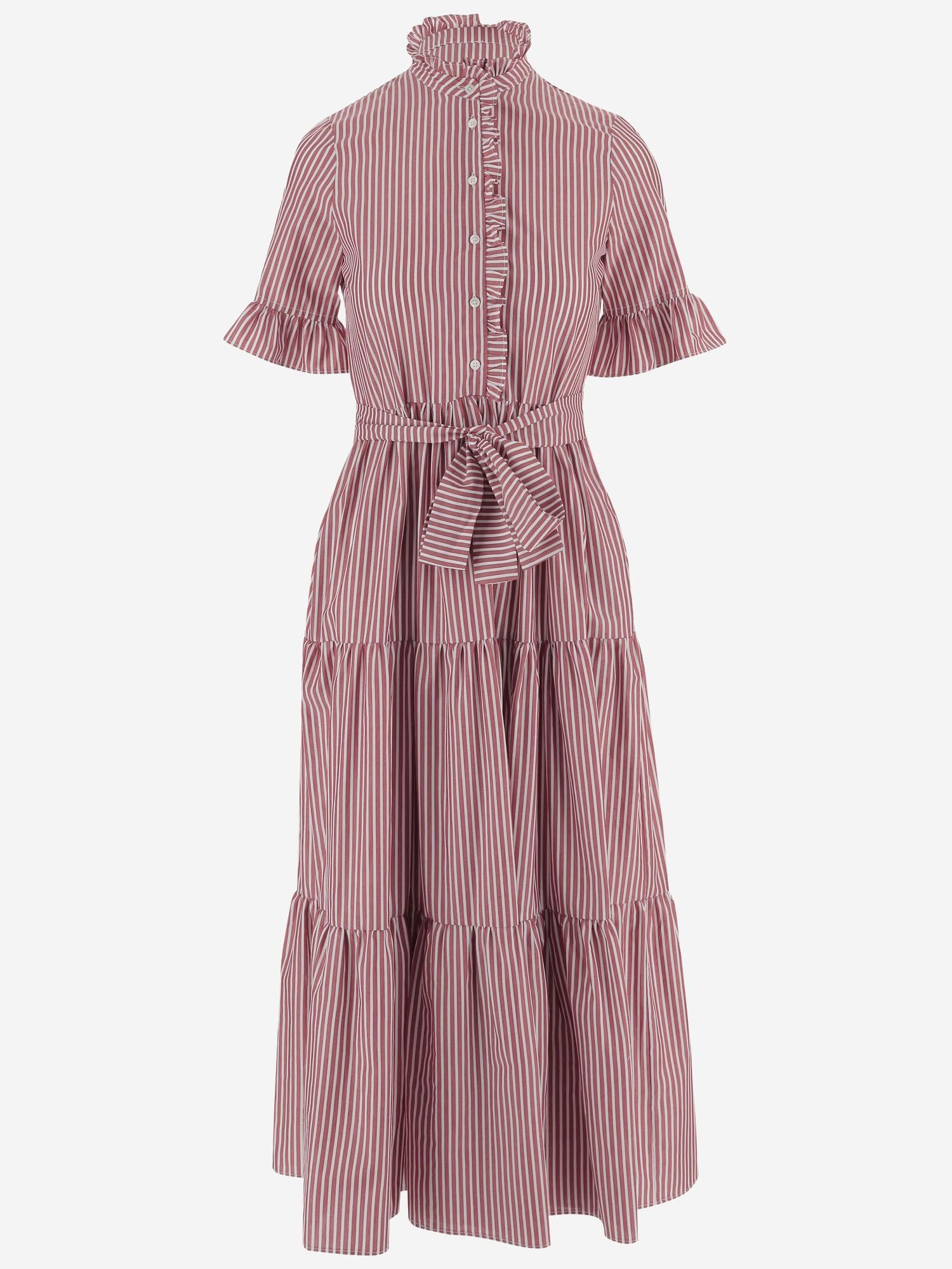 ABITO IN COTONE A RIGHE CON COLLO ARRICCIATO 4394 48510008 F.IT 