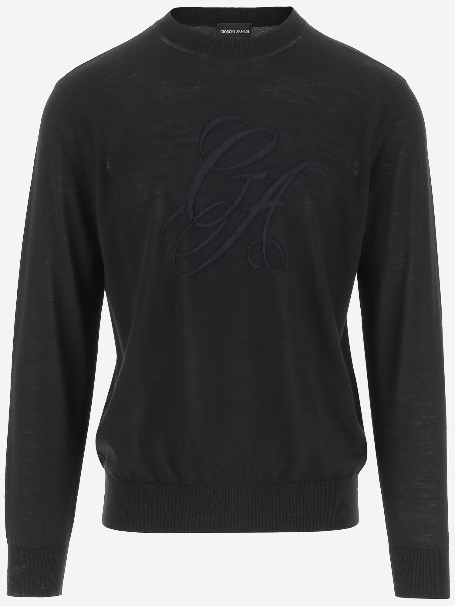MAGLIONE IN LANA CON LOGO GM000976 AF14546FC003 GIORGIO ARMANI 