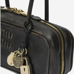 BORSA BEAU IN PELLE CON LOGO 5BB173 AF6PF0201 MIU MIU 