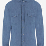 CAMICIA IN COTONE E LINO C0724D 04 FINAMORE 