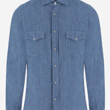 CAMICIA IN COTONE E LINO C0724D 04 FINAMORE 